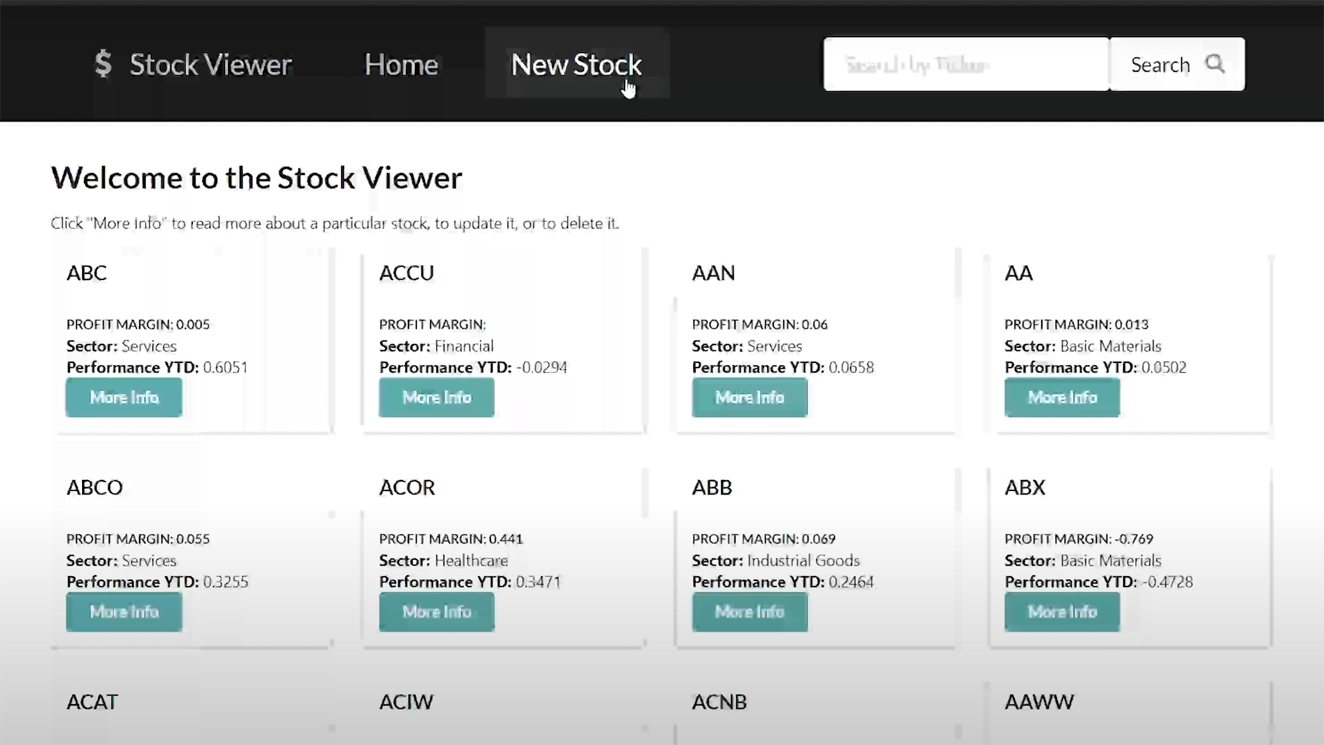 Stocks Application