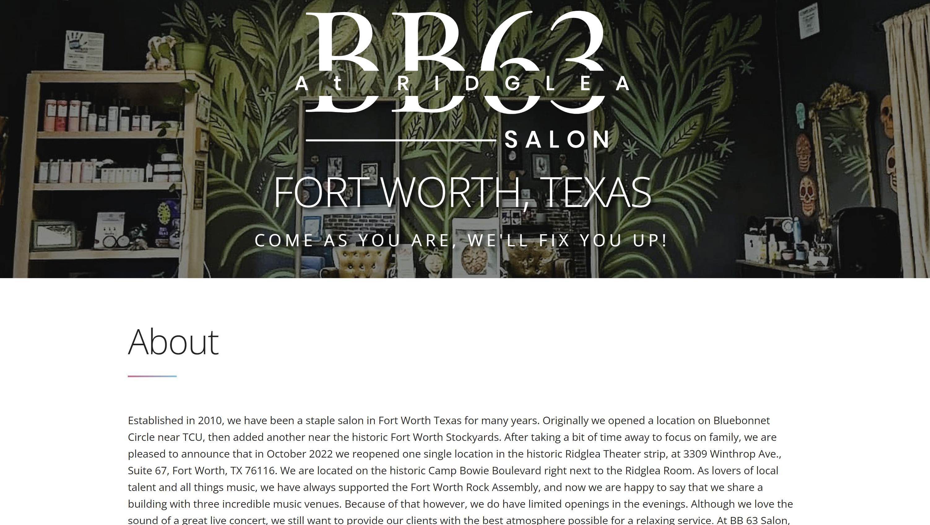 BB63 Salon Website