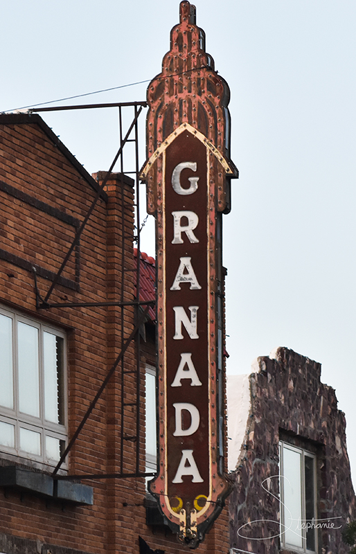 Sign for the Granada in Alpine, Texas.