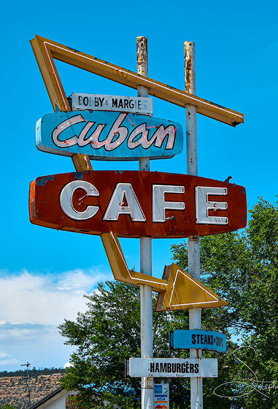 Cuban Cafe sign in Cuba, New Mexico.