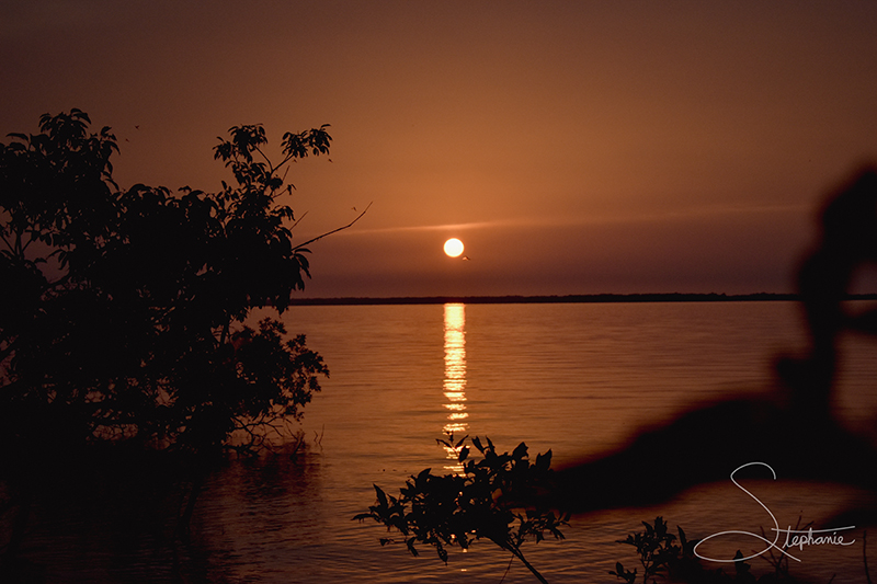 Sunset over Jim Chapman Lake in Cooper, Texas.