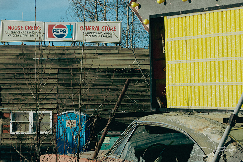 Abandoned store in Moose Creek, Alaska