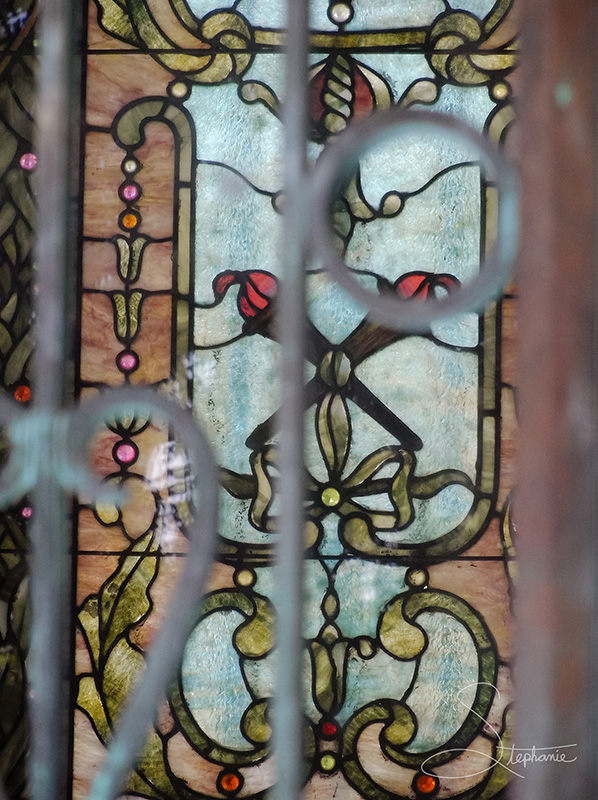 Stained glass at Bonaventure cemetery in Thunderbolt, Georgia.